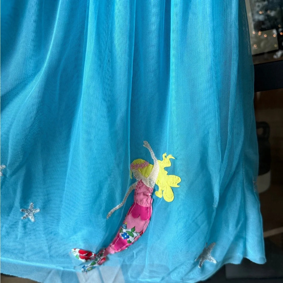 Mini Boden mermaid tulle dress appliqué embroidered knee length girls ruffles - Picture 7 of 10